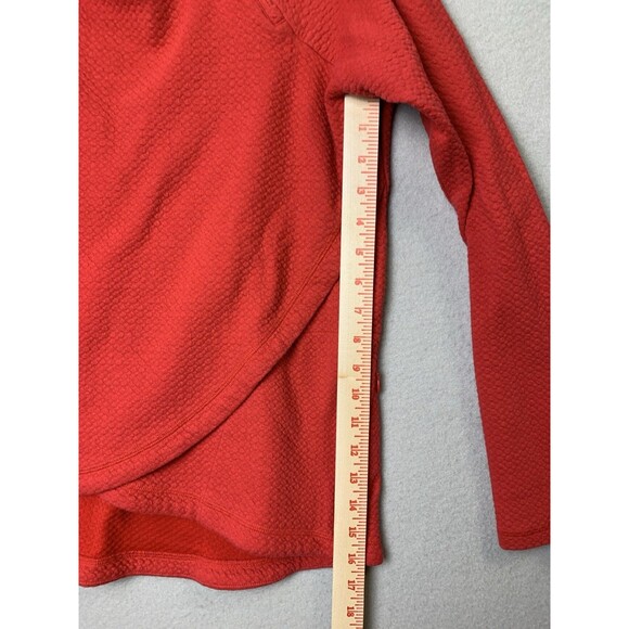 Ibkul Top Womans Size Large Red Asymmetrical 1/4 Zip Long Sleeve Pullover READ - Picture 7 of 8